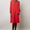 Gerard Darel Robe Courte Fluide A Lacet Corail - Edika | Robes