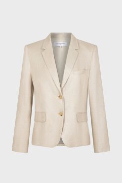 Gerard Darel Veste En Lin Et Lurex Dore Sable - Brendi | Costumes & Ensembles