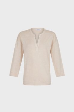 Gerard Darel Tshirt Col Tunisien Sable - Maddie | Tops & Sweats