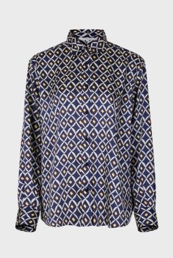 Gerard Darel Chemise Satinee Imprimee Encre - Anae | Chemises & Blouses