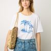 Gerard Darel Tshirt Imprime Palmier En Coton Ecru - Mayli | Tops & Sweats