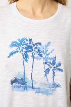 Gerard Darel Tshirt Imprime Palmier En Coton Ecru - Mayli | Tops & Sweats