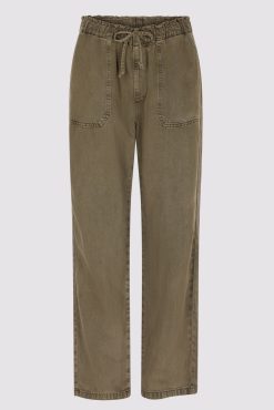 Gerard Darel Pantalon En Lin Melange Vert Kaki - Colombe | Pantalons & Jeans