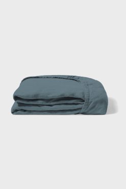 Gerard Darel Drap Housse En Lin Lave - Bleu De Nuit | Draps Housse