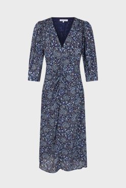 Gerard Darel Robe Midi Imprimee Marine - Estelle | Robes