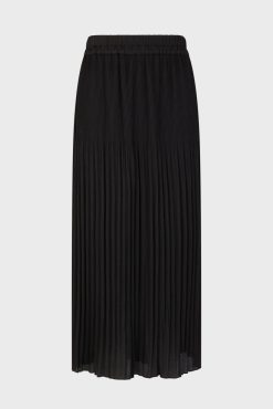 Gerard Darel Jupe Midi En Satin Ondule Noir - Delhia | Jupes