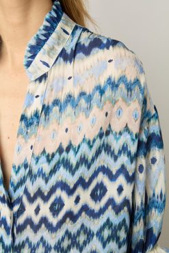 Gerard Darel Blouse Fluide Imprimee Indigo - Aniella | Chemises & Blouses