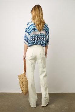 Gerard Darel Blouse Fluide Imprimee Indigo - Aniella | Chemises & Blouses