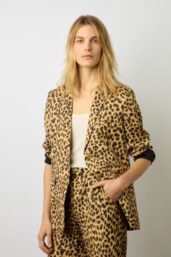 Gerard Darel Veste De Tailleur Leopard Marron - Beila | Costumes & Ensembles