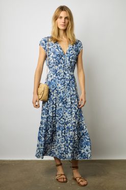 Gerard Darel Robe Longue Tie And Dye Indigo - Euranie | Robes