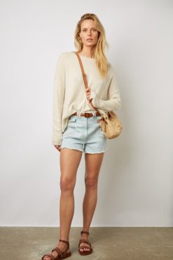 Gerard Darel Short Frange A Monogramme Bleu Ciel - Farel | Shorts & Bermudas