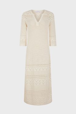 Gerard Darel Robe Longue En Crochet Ecru - Emanuela | Robes