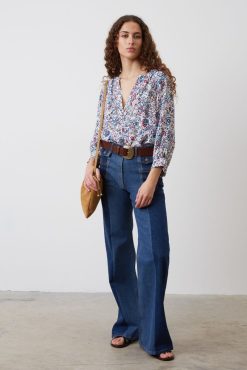 Gerard Darel Jean Flare Bicolore Bleu - Anna | Pantalons & Jeans