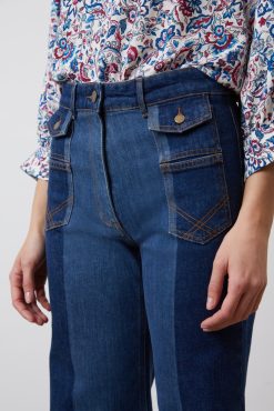 Gerard Darel Jean Flare Bicolore Bleu - Anna | Pantalons & Jeans