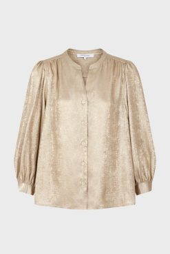 Gerard Darel Chemise Fluide En Lurex Or - Alynn | Chemises & Blouses