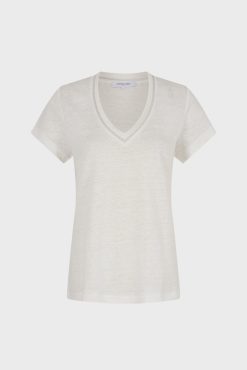 Gerard Darel Tshirt V En Lin Ecru - Mindy | Tops & Sweats