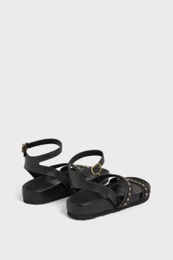 Gerard Darel Sandales En Cuir Et Clous Noir - Arianne | Chaussures