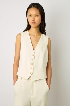 Gerard Darel Gilet De Tailleur Uni Ecru - Brasia | Costumes & Ensembles