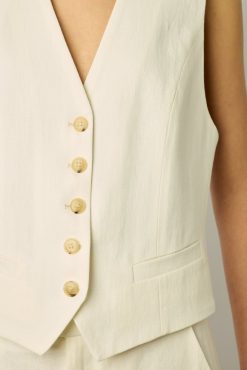 Gerard Darel Gilet De Tailleur Uni Ecru - Brasia | Costumes & Ensembles