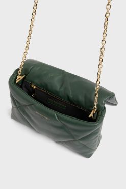 Gerard Darel Sac Bandouliere Cuir Matelasse Vert - Fanny | Sacs A Bandouliere