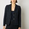 Gerard Darel Pantalon Large En Tweed Marine - Cheraze | Costumes & Ensembles