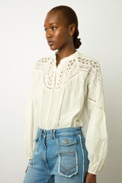 Gerard Darel Chemise En Voile De Coton Blanc - Ainara | Chemises & Blouses