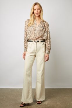 Gerard Darel Jean Large Taille Haute Naturel - Anna | Pantalons & Jeans