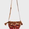 Gerard Darel Sac Travers En Raphia Rouge - Mini 24 | Raphia & Crochet