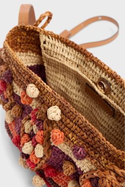 Gerard Darel Sac Travers En Raphia Rouge - Mini 24 | Raphia & Crochet