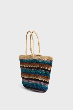 Gerard Darel Panier En Raphia Bleu - Anouk | Raphia & Crochet