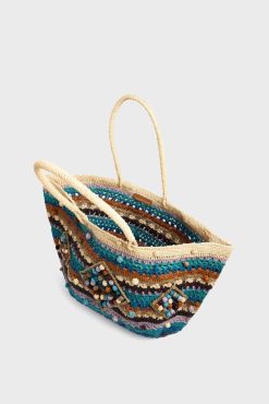 Gerard Darel Panier En Raphia Bleu - Anouk | Raphia & Crochet