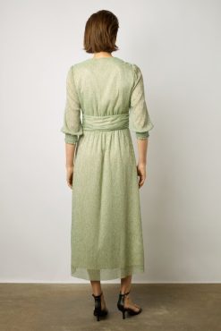 Gerard Darel Robe Longue En Lurex Vert D'Eau - Elline | Robes