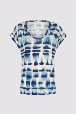 Gerard Darel T-Shirt Col Rond Tie & Dye Indigo - Marcele | Tops & Sweats