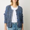 Gerard Darel Gilet En Coton Tweed Marine - Liliana | Maille