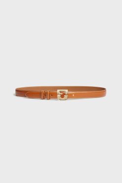 Gerard Darel Ceinture Signature En Cuir Camel - Lelauren | Ceintures