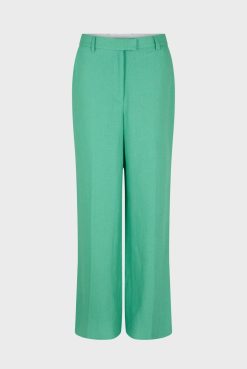 Gerard Darel Pantalon Droit En Lin Emeraude - Cyrielle | Pantalons & Jeans