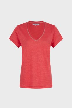 Gerard Darel Tshirt V En Lin Ecrevisse - Mindy | Tops & Sweats