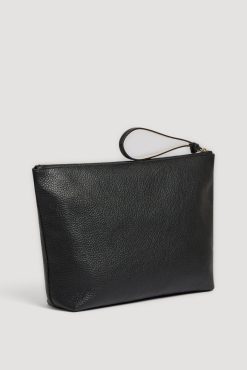 Gerard Darel Pochette En Cuir Graine Noir/Or - Pola | Petite Maroquinerie