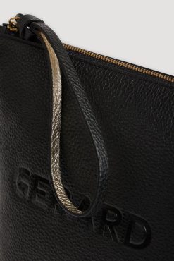 Gerard Darel Pochette En Cuir Graine Noir/Or - Pola | Petite Maroquinerie