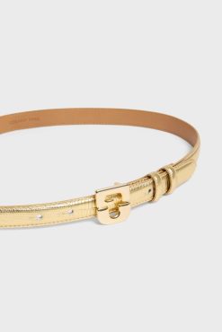 Gerard Darel Ceinture En Cuir Python Or - Leminilauren | Ceintures