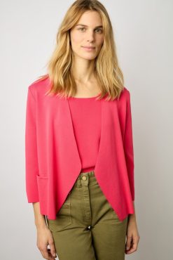 Gerard Darel Gilet En Microfibre Rose Vif - Laurana | Maille