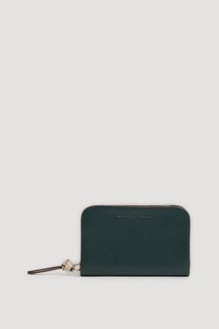 Gerard Darel Portefeuille En Cuir Lisse Vert - Mini Wallet | Petite Maroquinerie