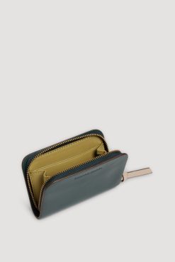 Gerard Darel Portefeuille En Cuir Lisse Vert - Mini Wallet | Petite Maroquinerie