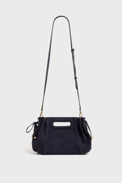 Gerard Darel Sac A Main Cuir Velours Bleu - Mini Dany | Sacs A Bandouliere