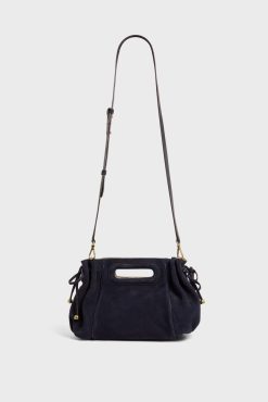 Gerard Darel Sac A Main Cuir Velours Bleu - Mini Dany | Sacs A Bandouliere