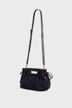 Gerard Darel Sac A Main Cuir Velours Bleu - Mini Dany | Sacs A Bandouliere