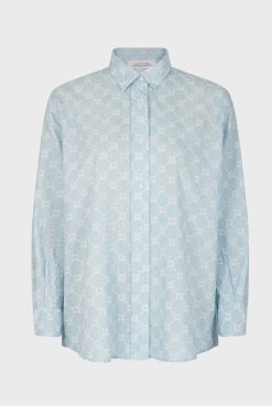 Gerard Darel Chemise A Monogramme Bleu Ciel - Clyde | Chemises & Blouses