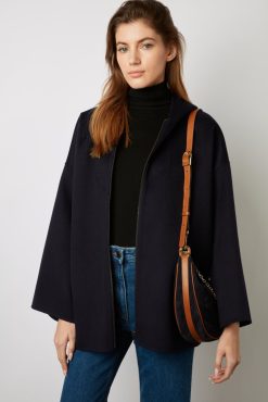 Gerard Darel Cape En Laine Double Face Marine - Nesrynn | Manteaux & Trenchs