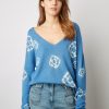 Gerard Darel Pull V En Cachemire Tie & Dye Bleu - Lehnie | Maille