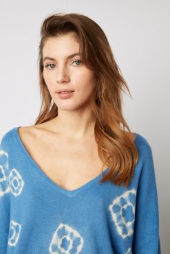 Gerard Darel Pull V En Cachemire Tie & Dye Bleu - Lehnie | Maille